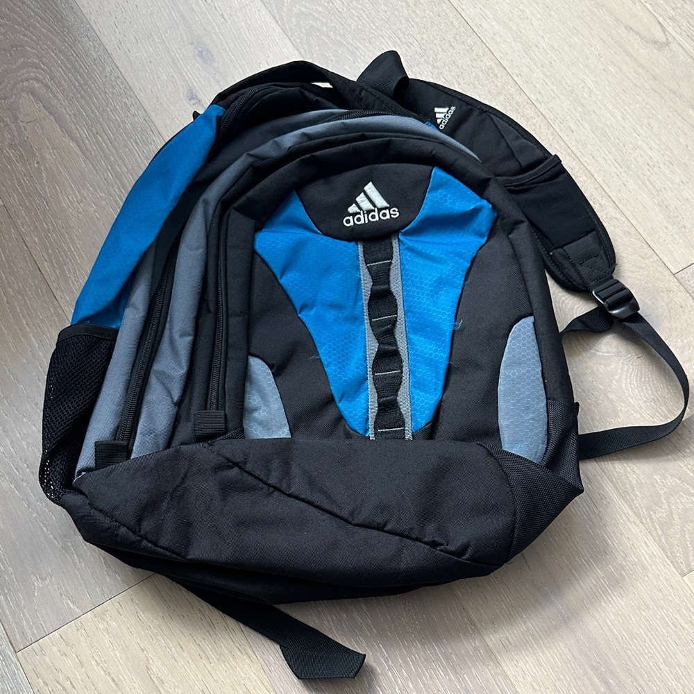 Adidas Men's Black and Blue Backpack
